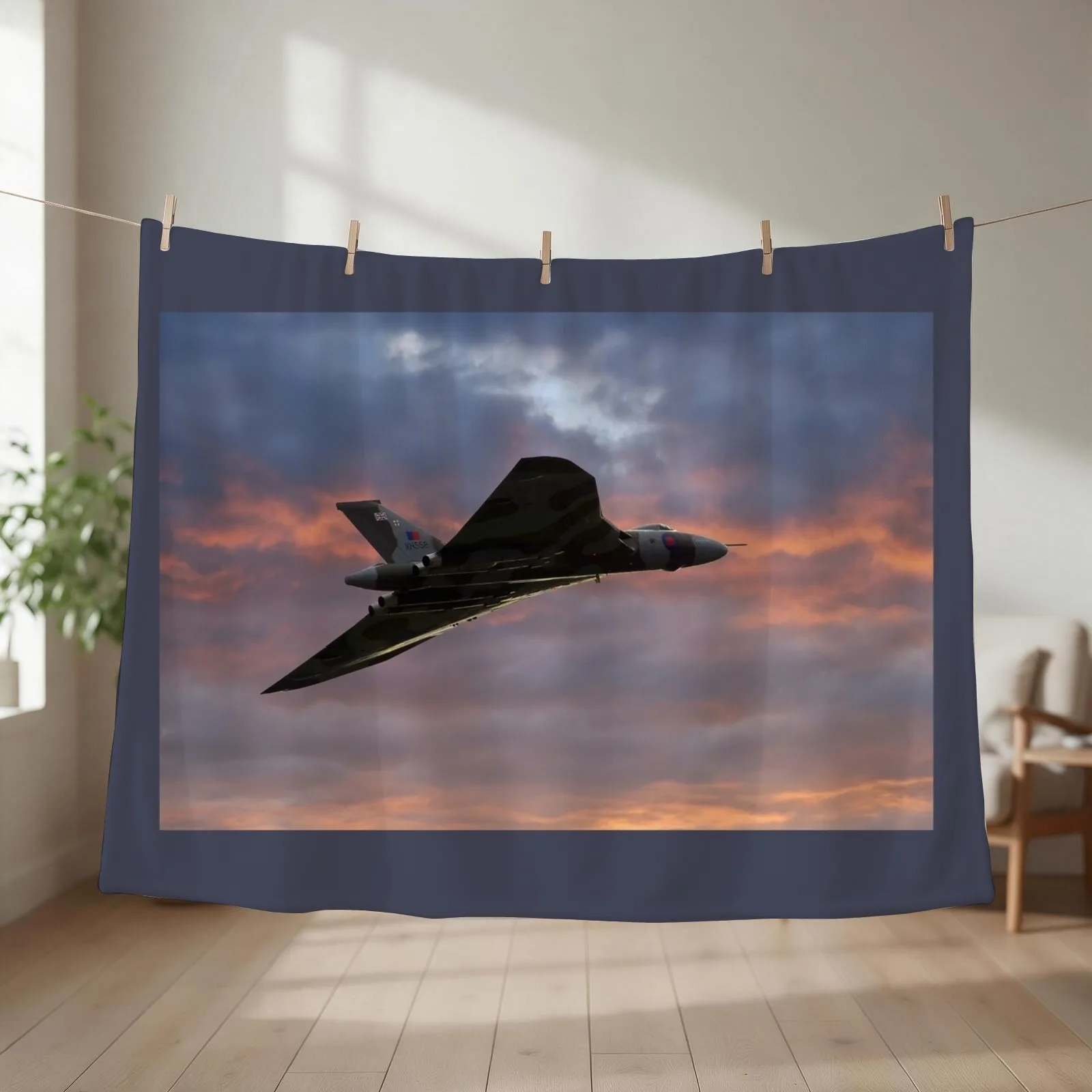 Avro Vulcan Bomber XH558 Throw Blanket couch cozy soft plush fuzzy picnic outdoor blanket
