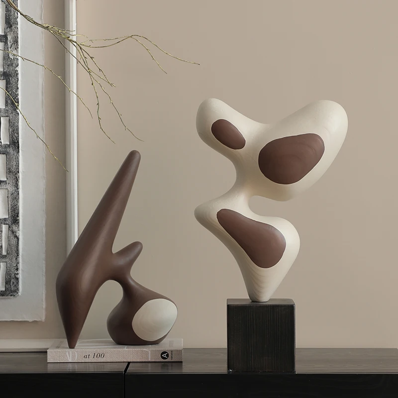 

Modern creative abstract humanoid wood grain decorative resin art crafts living room statue