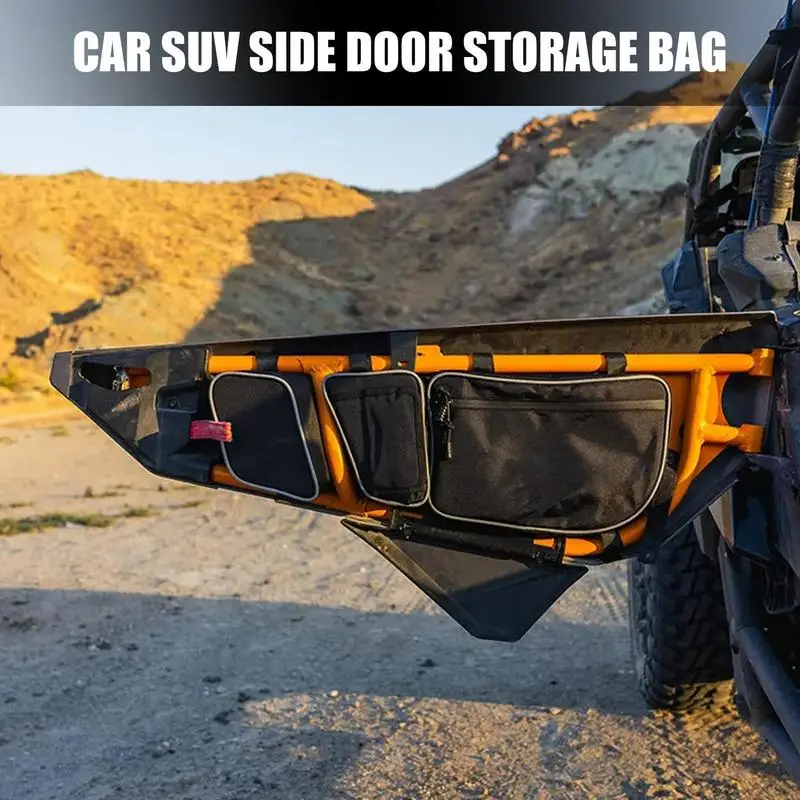 Car Side Pocket Organizer Off-road Vehicle Side Door Bags Set Of 2 SUV Front Door Organizer Bag Driver And Passenger Side