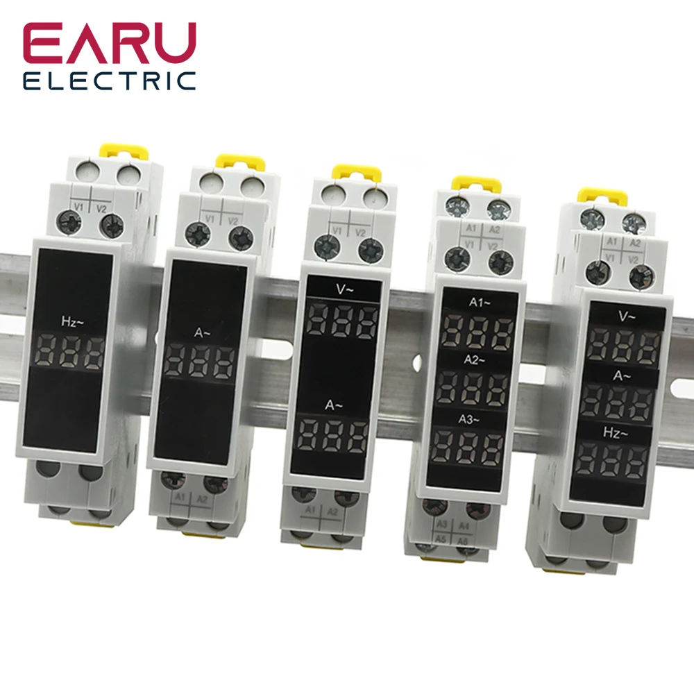 Imagem -06 - Din Rail Mount Medidor de Tensão Trifásico Mini Voltímetro Modular Indicador de Calibre Led Detector Display Digital ac 80500v