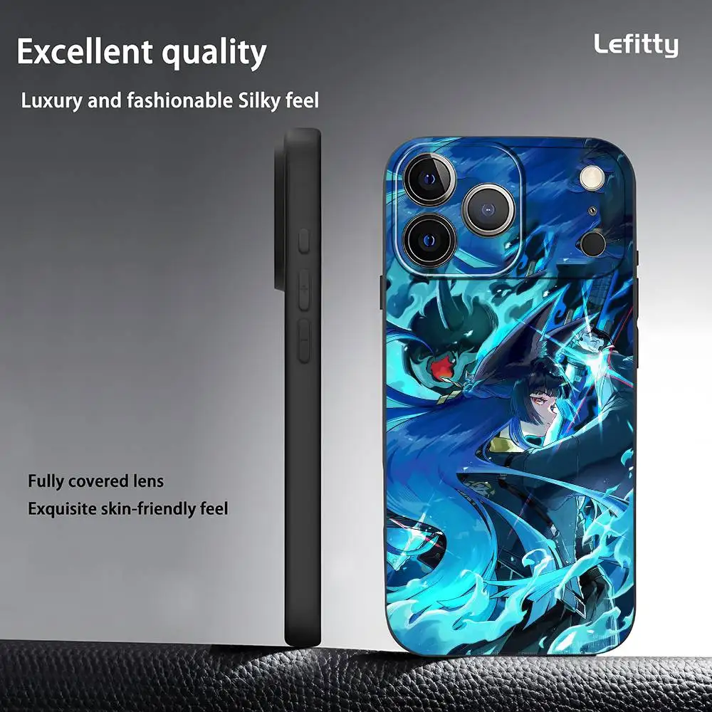 PIKPAKA Hoshimi Miyabi ZZZ Funda de teléfono para IPhone 17 16 15 14 13 12 11 Pro Max Plus Mini Funda suave esmerilada negra