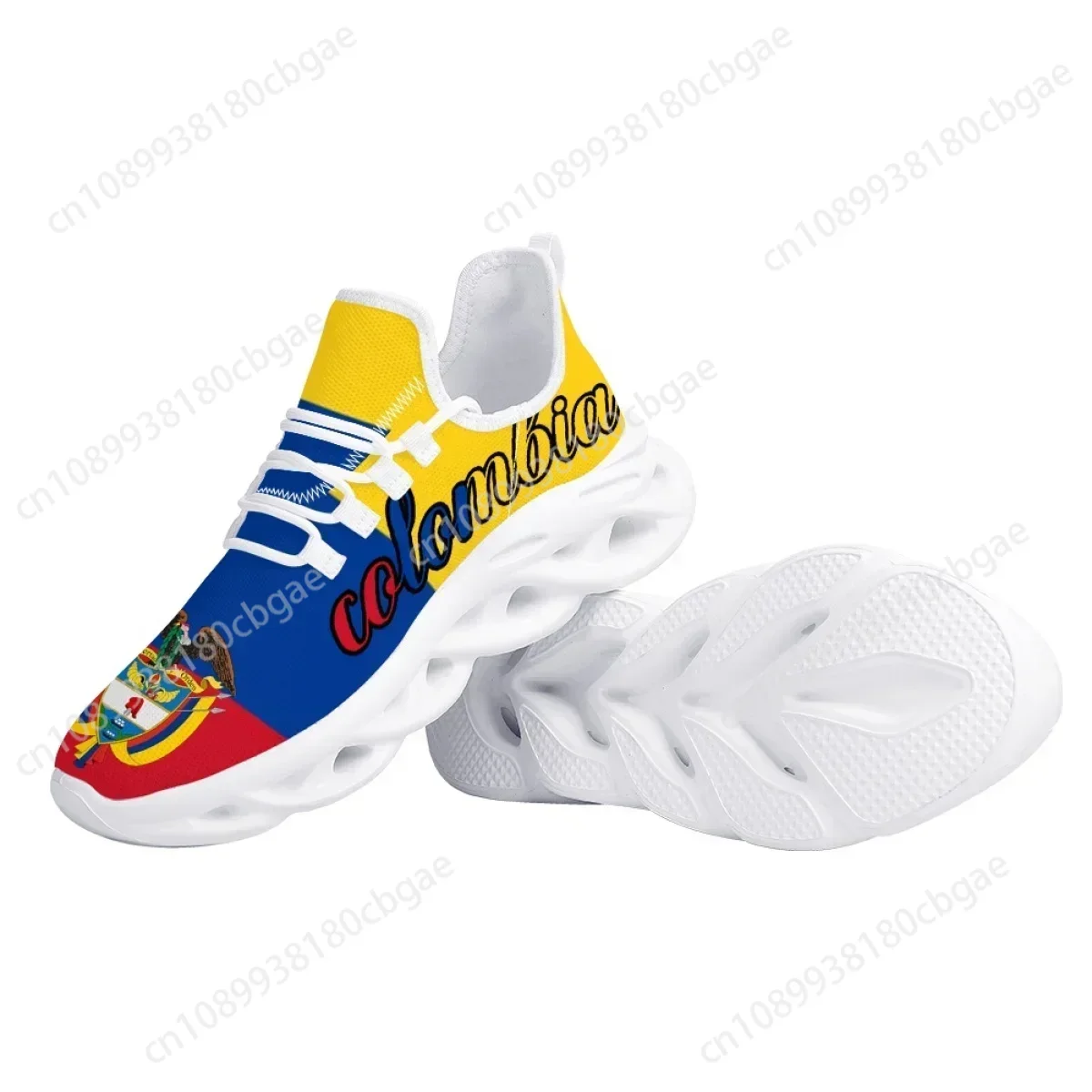 

Hot 2025 New Sport Running Shoes Colombia Flag Lace-up Walking Sneakers Shock Absorption Cushion Tennis for Womens Mans