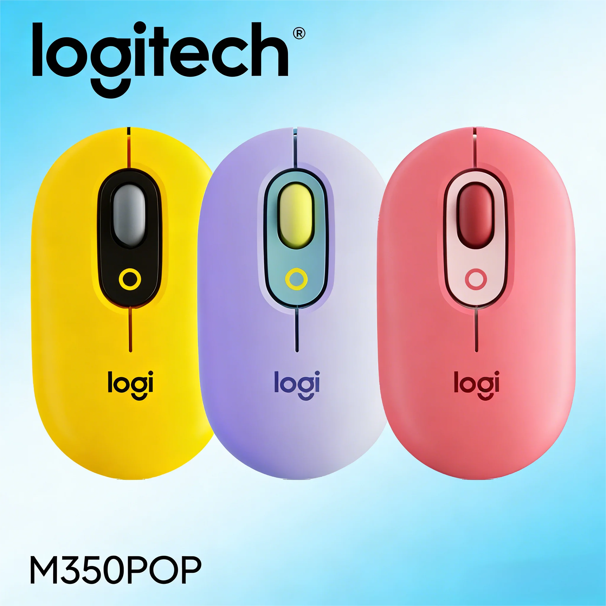 

M350 POP Wireless Mouse, Logitech Bluetooth Multi-Device, Lag-Free for Office & Business Scenarios