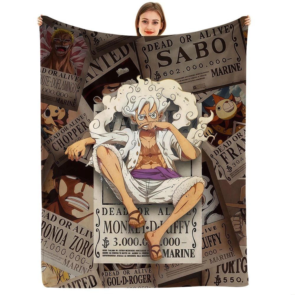 Anime One Piece Luffy Cartoon Anime-Druck Flanelldecke Weiche Warme Decke für Kinderzimmer Sofa Bett Weihnachten Büro Auto – Detail 5
