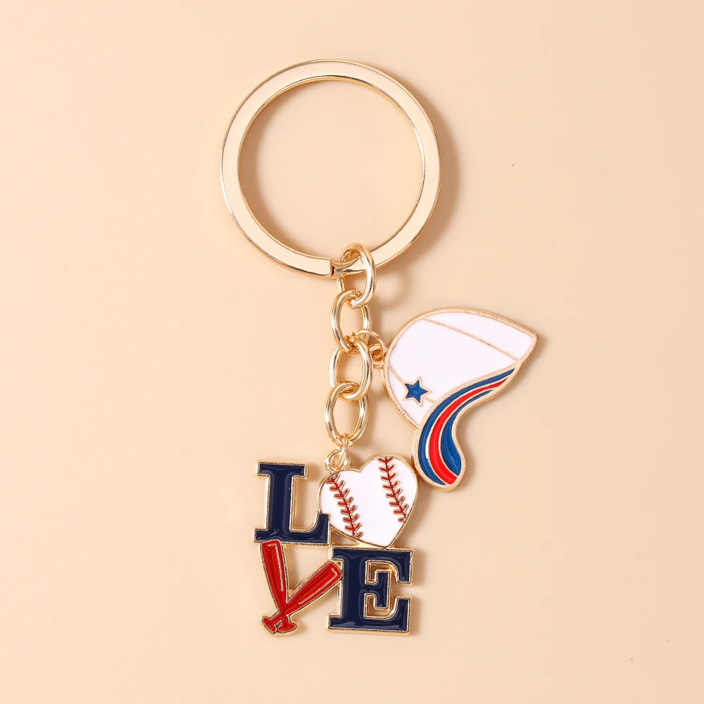 Aihua Niedlicher 'I Love Baseball' Schlüsselanhänger für Frauen Baseball-Handschuh Hut Schlüsselring Handtaschenanhänger Schmuck Geschenke Schmuckstücke – Detail 9