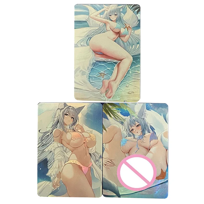 Anime Character DIY Collectible Cards Noto Mamiko Fubuki Rin Nami Suma Laser Flash Cards Boy Play Toys Christmas Birthday Gifts