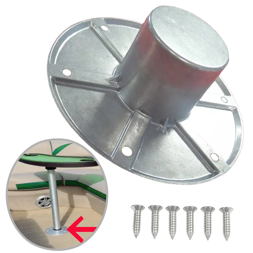 RV Boat Trailer Pedestal Base Screws Round Flush Mount Table Leg Base Floor Mount Base Support Replacement Car Accessories
