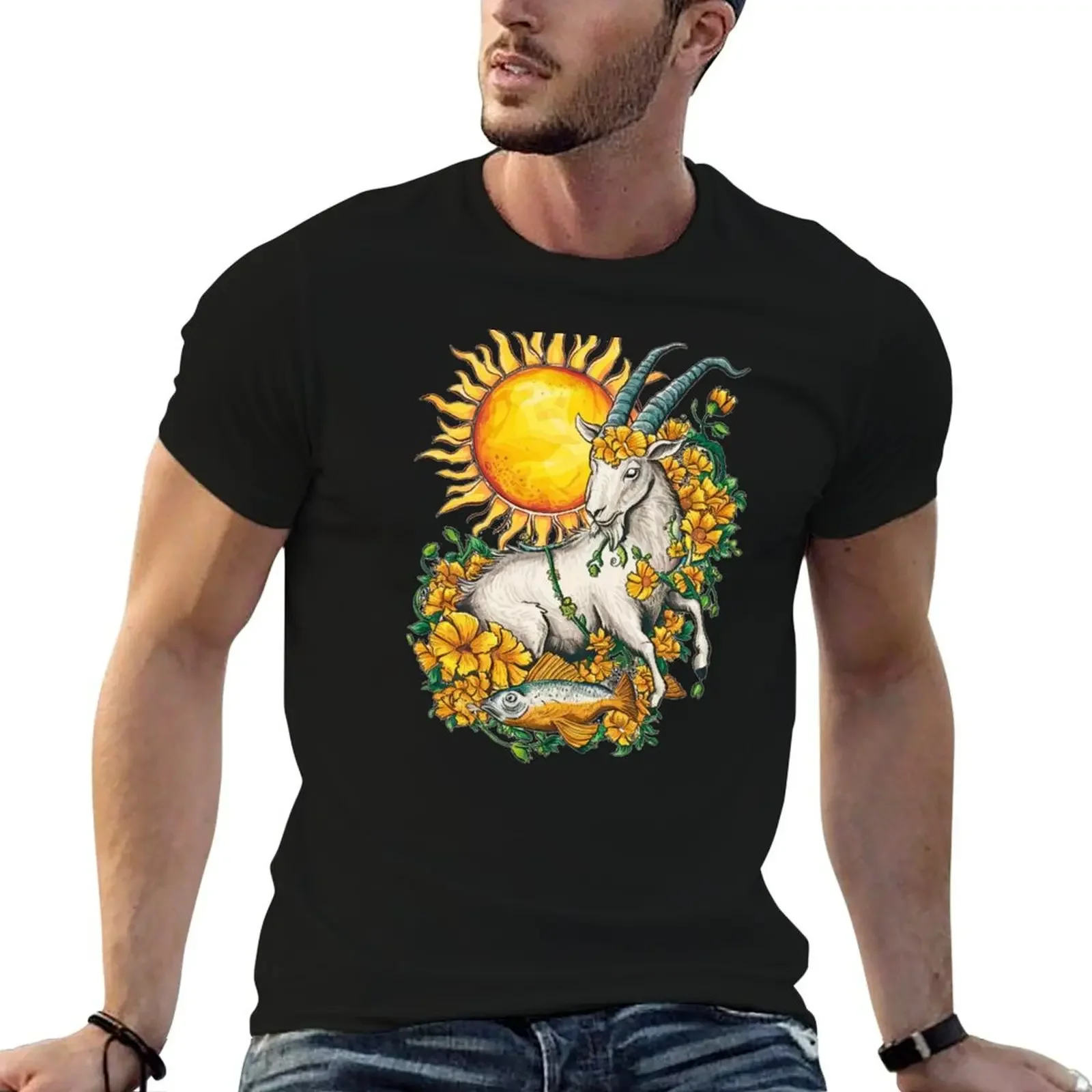 Capricorn Astrology. Sun in Capricorn, Zodiac sign, Capricorn symbol T-Shirt sublime anime tshirt T-shirts for men cotton