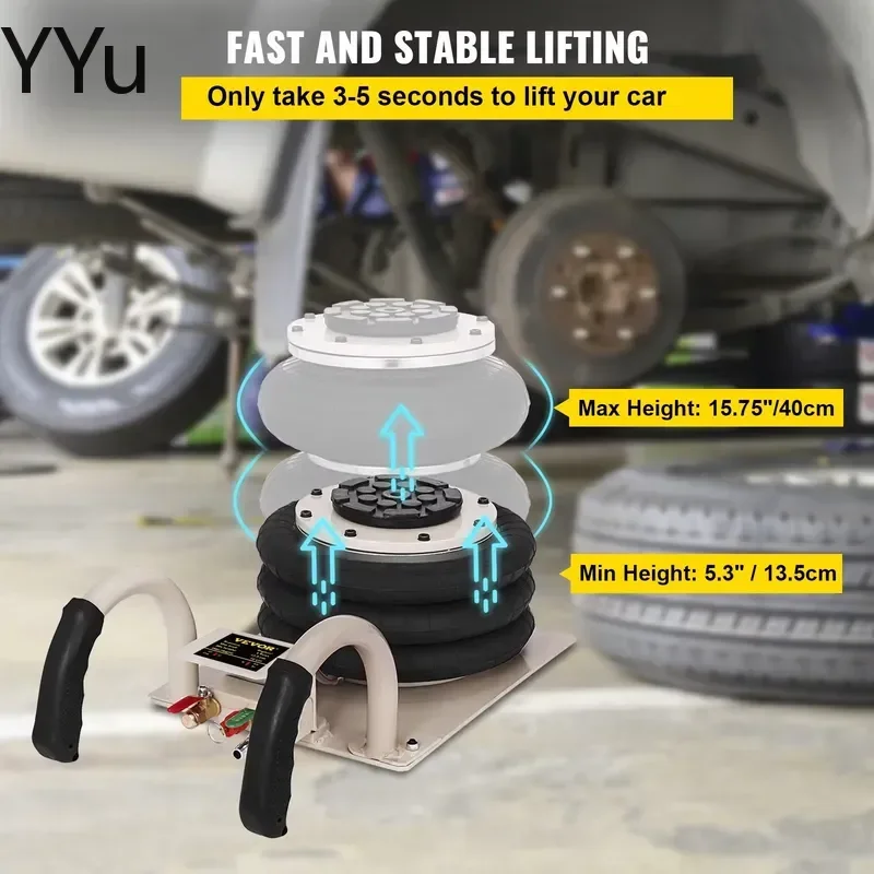 for Pneumatic Jack Car Air Jack 3 Ton Triple Bag Air Lift 6600LBS Heavy Duty Vehicle Repair Tool Auto Maintenance Equipment