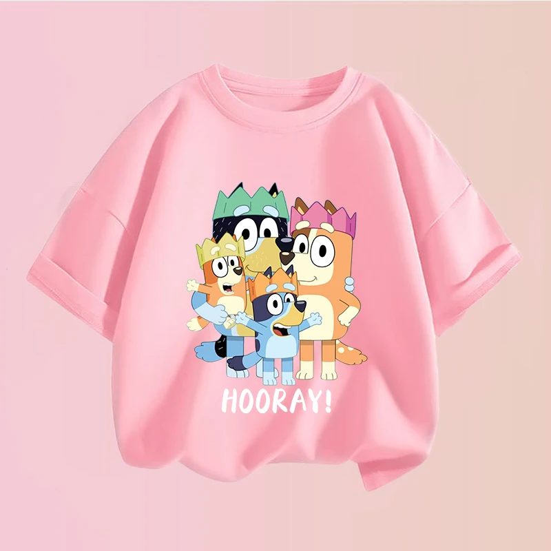 Blueyes Boy Girl T Shirt Clothes Tops Children Clothing Cartoon Anime Boys Short Sleeve Children Summer Clothes Birthday Gift