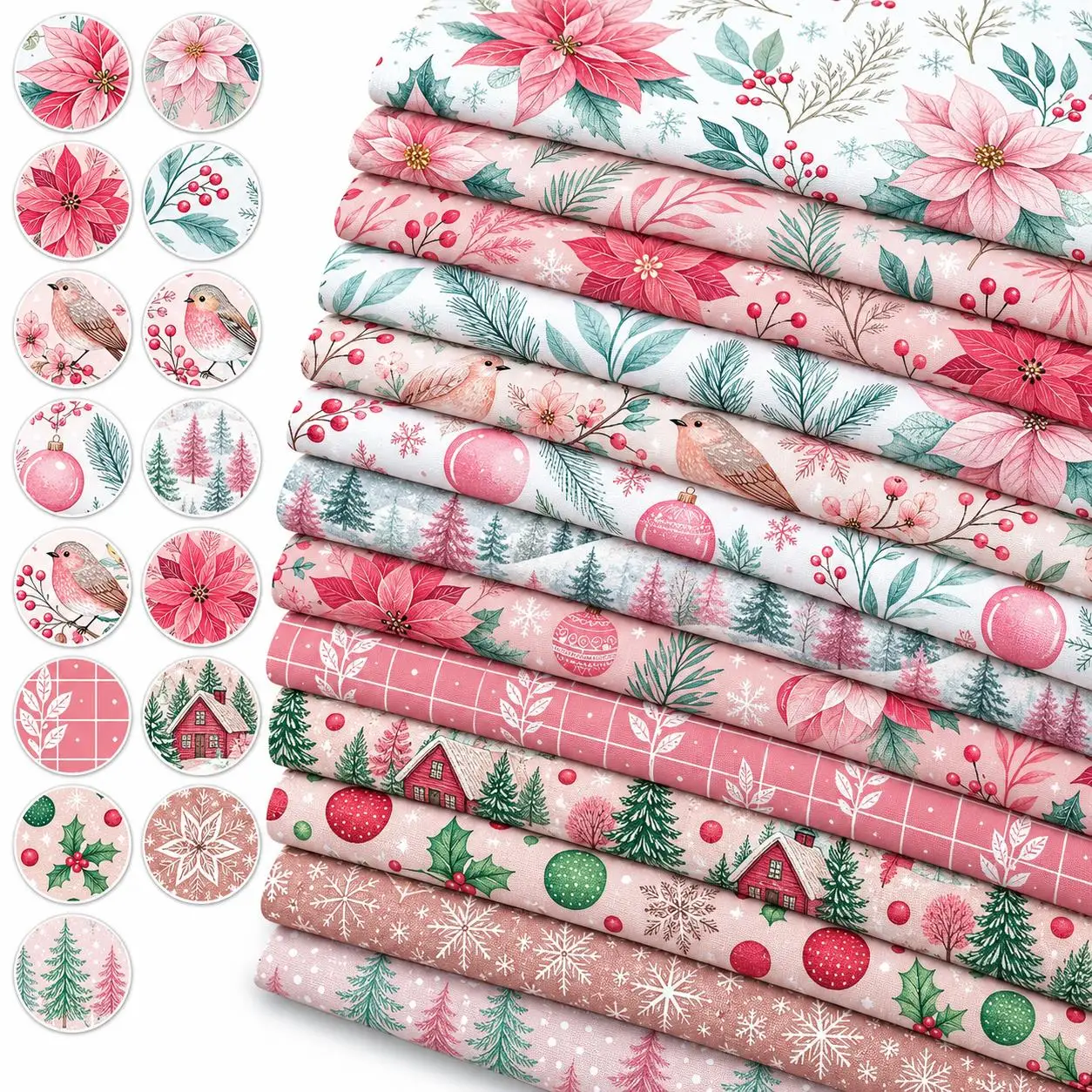 50*145cm Christmas Tree Floral Printed Polyester  Fabric for Tissue Sewing Quilting Fabrics Needlework Material DIY Handmade