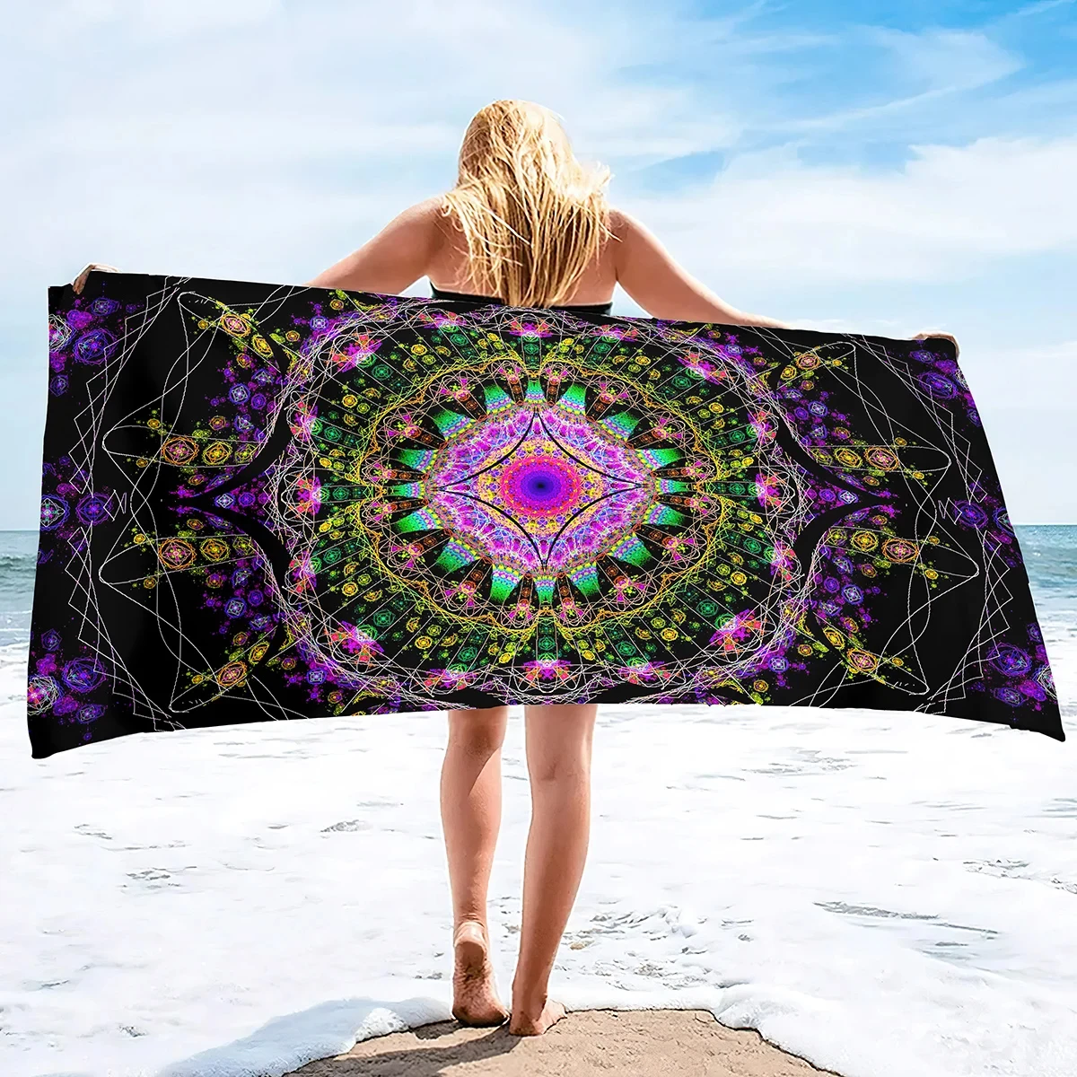 

Oversize Beach Towel Clearance Towels, Boho Mandala Cool Travel Pool Towel, Lightweight Sand Free Quick Dry Travel Towels