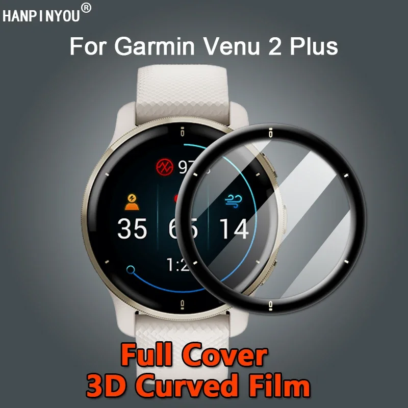 

For Garmin Venu 2 Plus 2S SmartWatch Clear Full Cover 3D Curved Plating Soft PMMA PET Film Screen Protector -Not Tempered Glass