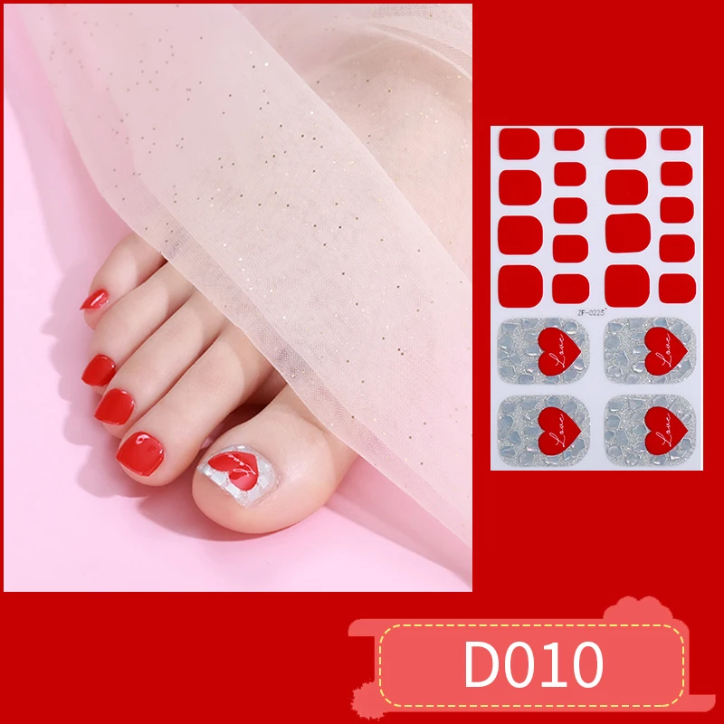 Pasta Gel de Unha para Manicure, Adesivos Cobertura Completa para Unhas dos Dedos, Decalques Coloridos, Lâmpada Sem Cozimento, Gel Totalmente Curado, 3D, 22 Dicas