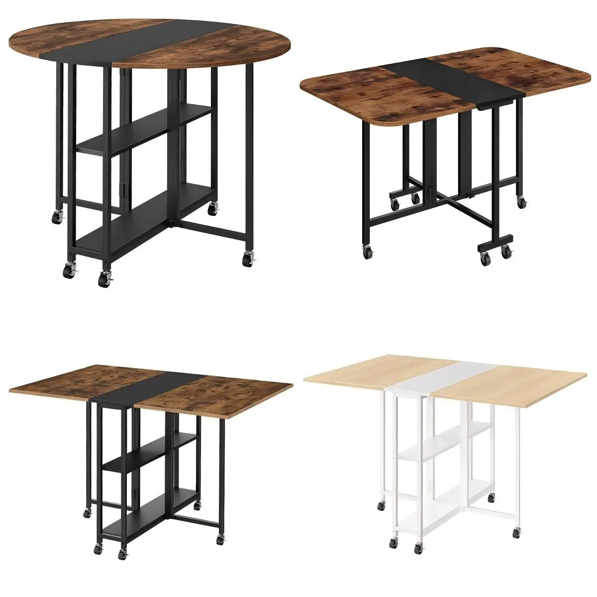 

Wholesale folding leaf table, dining room foldable table, living room kitchen small space leaf side expandable table