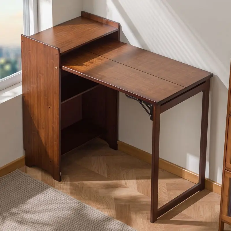 

Hxl foldable desk bookcase all-in-one multifunctional workstation simple dining table
