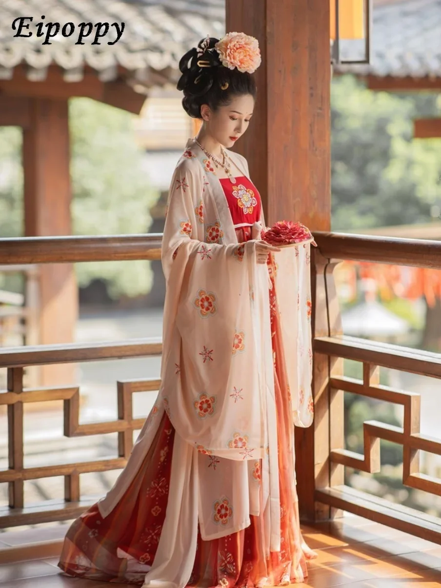 Tang Dynasty Hanfu femminile forcina fiore signora Tu gonna Hezi