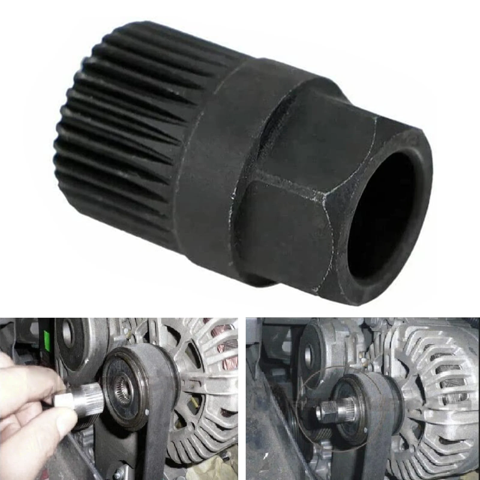 

33 Spline Alternator Clutch Free Wheel Pulley Removal Tools High Strength for Removal and Installation of Pulley with Free-wheel