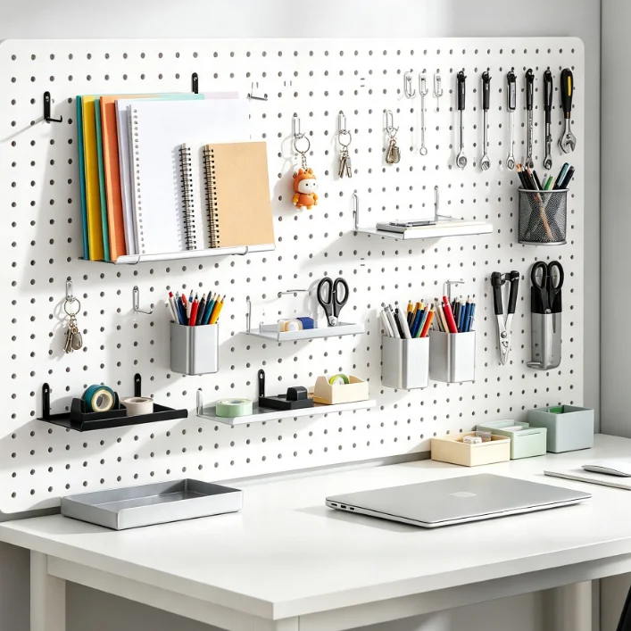 Heavy Duty Stainless Steel Anti-Corrosion Pegboard Panel Perforated Metal Sheet Industrial Design Tool Storage Board for Wall