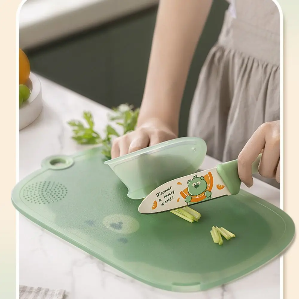 Single Sided Kitchen Chopping Board Cartoon Multi Functional Fruit Cutting Board Non Slip Cute Food Cutting Mat Kitchen Supplies