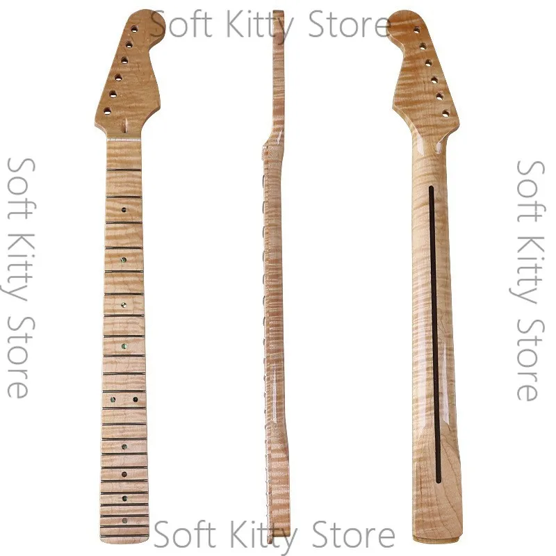 6-string 22-fret tiger ST neck with maple bright natural tiger handle assembly DIY guitar accessories