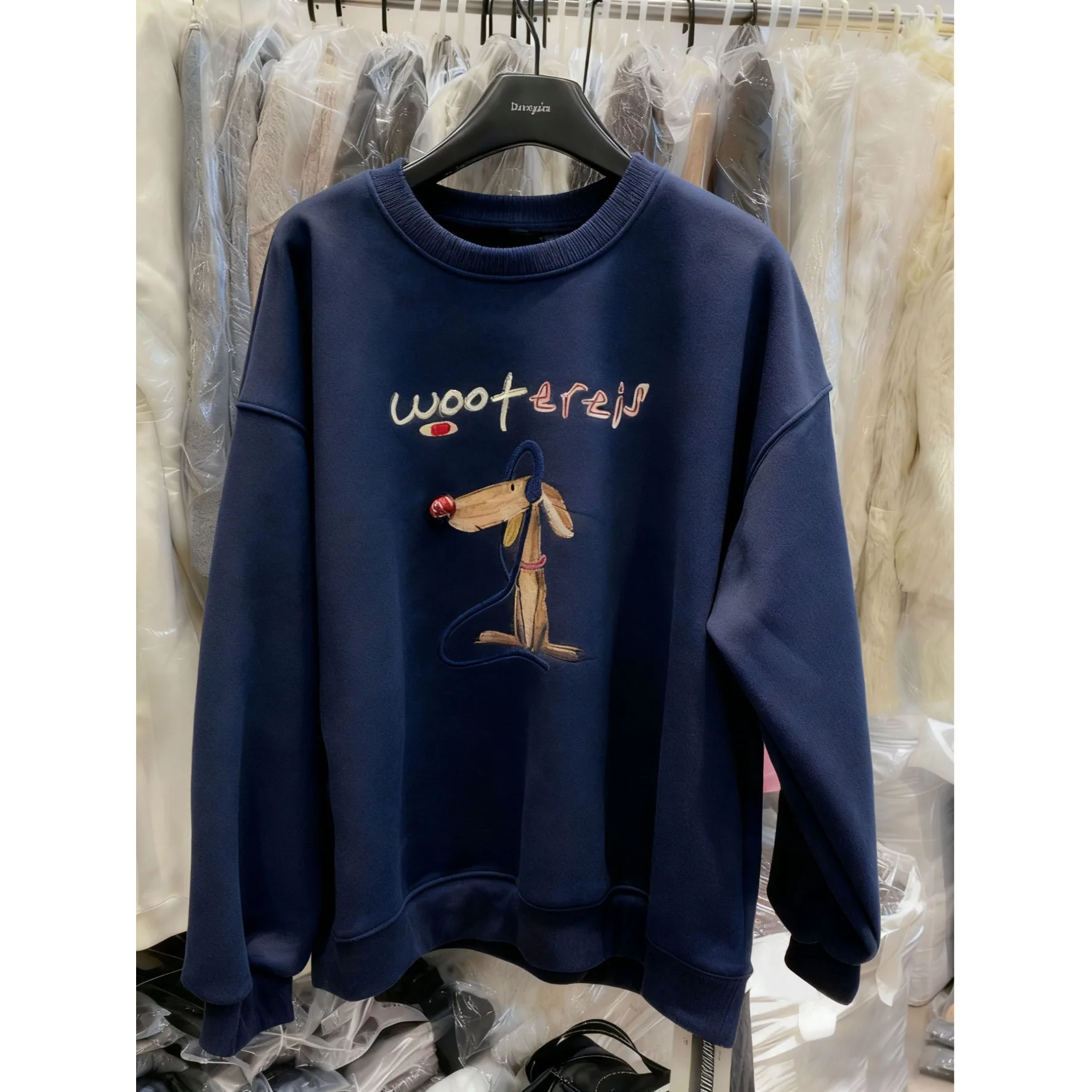 Felpa con Cappuccio Oversize con Stampa Cartoon di Cani, Casual da Donna, Anti-Invecchiamento, Nuova Versione Coreana Autunno Inverno
