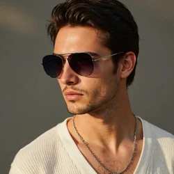 Classic Pilot Men Sunglasses Polarized Vintage Metal Ray Sun Glasses Women Mirror Colors Driving Male Shades UV400