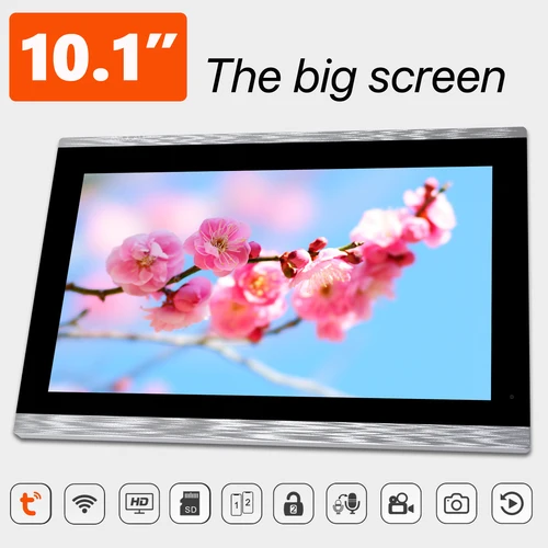 Imagen 2 del producto 1080P 10 pulgadas 7 ""pantalla táctil Wifi Video timbre, TUYA inteligente intercomunicador de vídeo para el hogar 32G tarjeta Rceord Kit Monitor ID Unlcok 4 cables