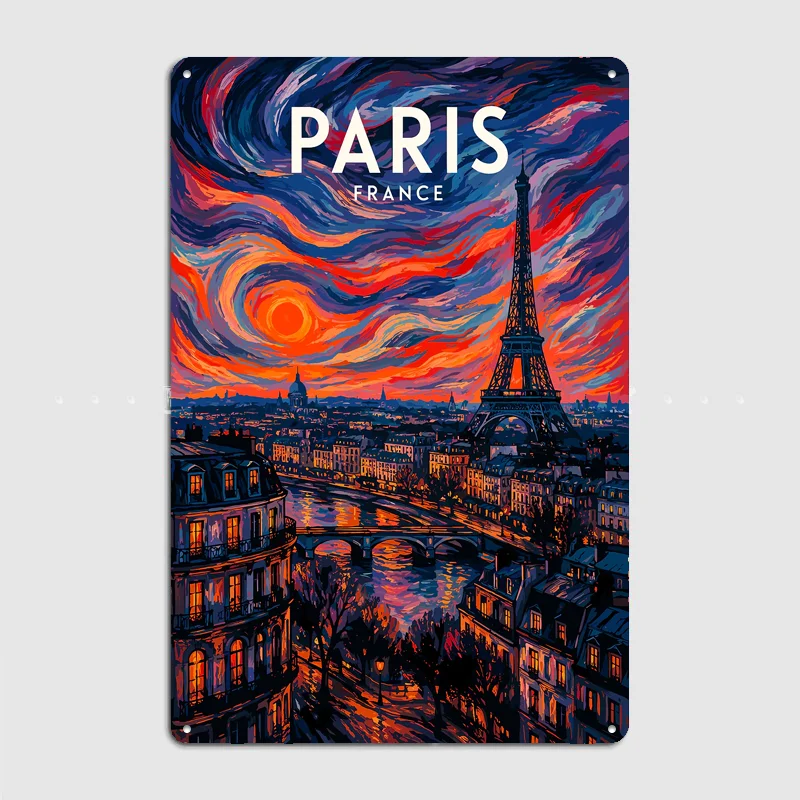 aris France Van Gogh Sunset Metal Custom Sign Living Room Wall Indoor Decor Room Decoration Bedroom Posters Home Decor