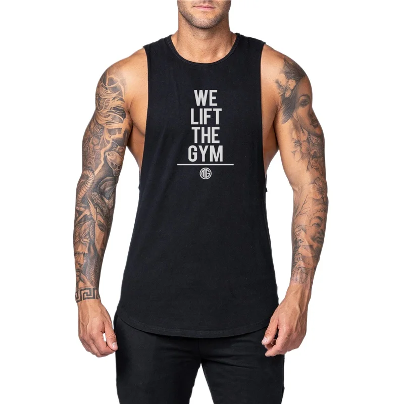 Summer Men weightlifting Sleeveless Basketball Vest American Street Professional Sport Vest Cotton Sweat-absorbent Training Suit