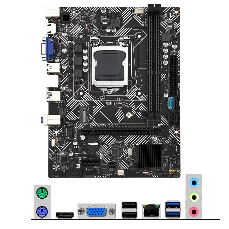 B75M-VH Computer Motherboard +I3-3240 CPU LGA 1155 USB 3.0 SATA 3.0 Support Up To 16GB DDR3 1600Mhz RAM Slots