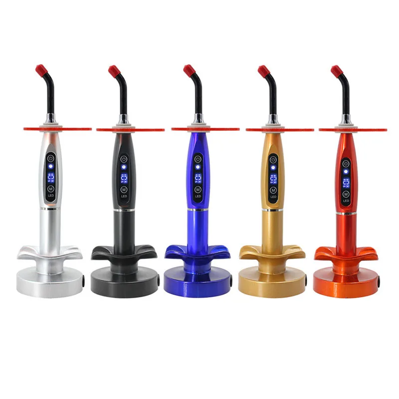 GREATLH Wireless Dental Light Cure Lamp Composite Resin Curing Light Adjustable Working Time Dental Tools