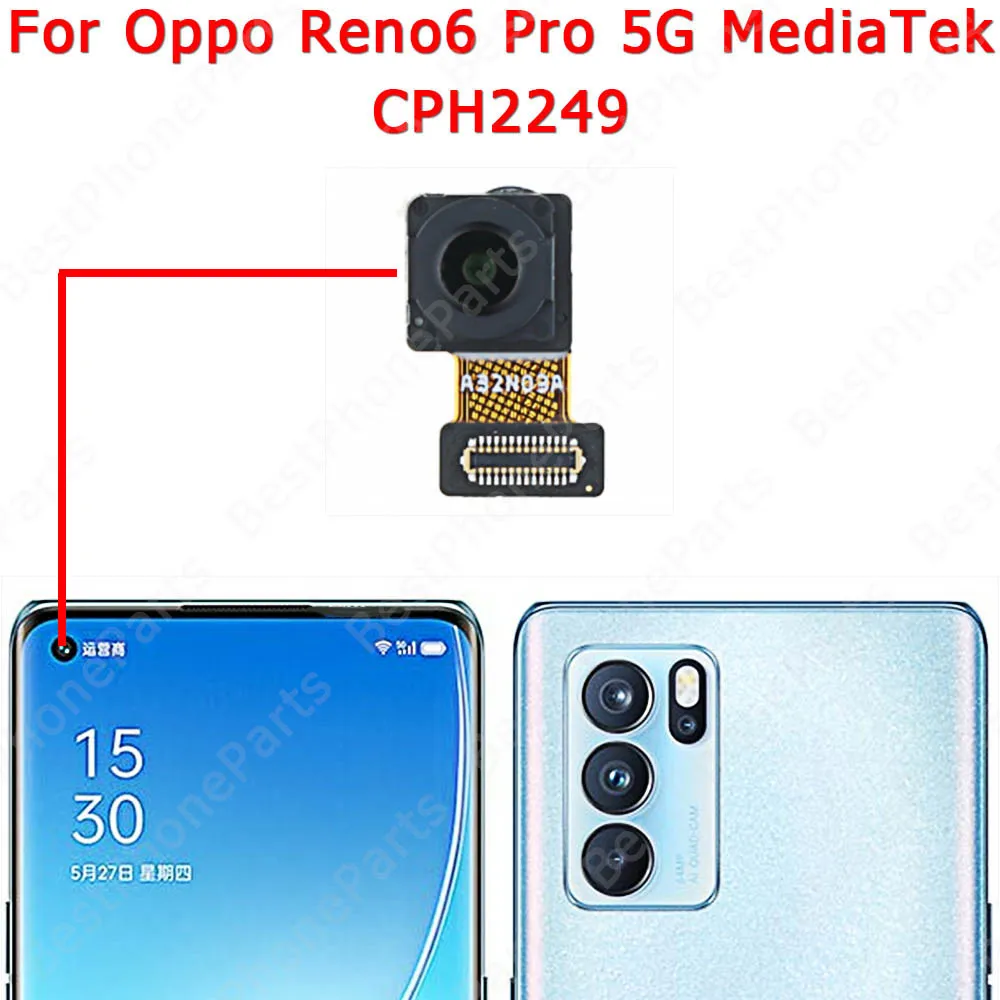 Selfie Rear Camera For OPPO Reno5 Reno6 Reno 5 6 Pro 5G Front Back View Facing Backside Big Camera Module Flex Cable Replacement