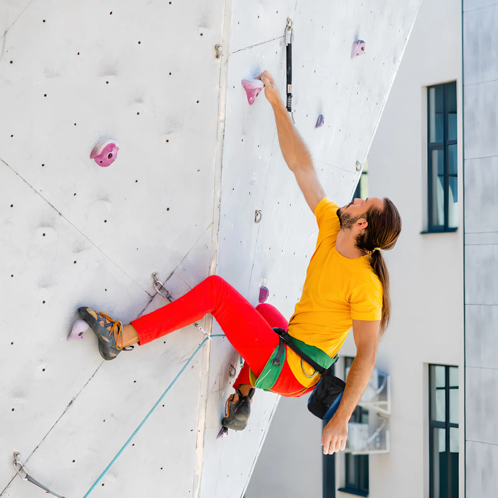 

2Pcs Climbing Chalk Bags Large Capacity Polyester Chalk Holders for Rock Climbing Bouldering Gymnastics Weight Lifting