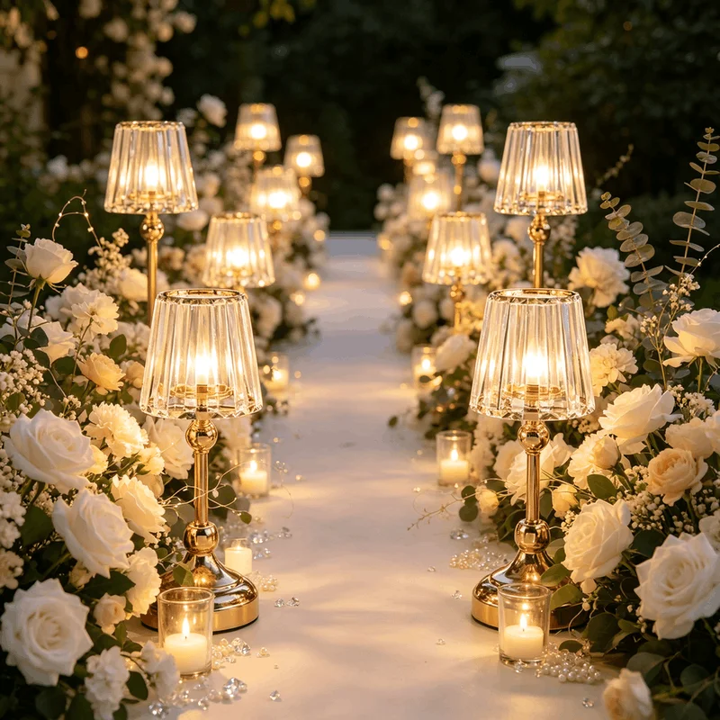 15PCS Wedding Table Candlestick Ornaments Romantic Candlelight Decoration Atmosphere Lights for Ceremony Road Lead Props