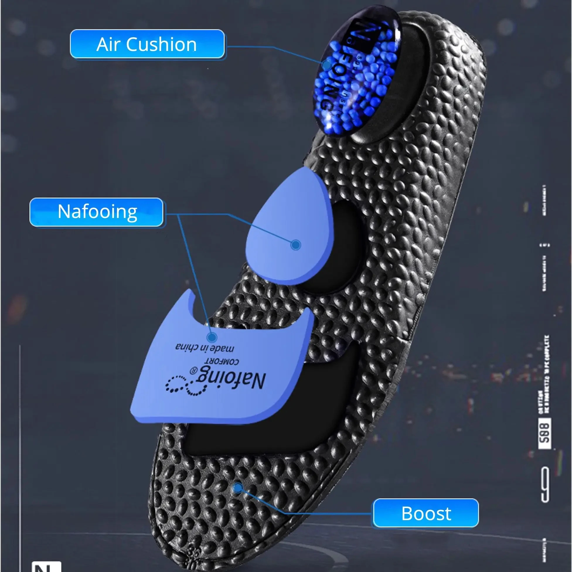 Upgraded Sports Shock Absorption Insoles High Elastic Running Sneaker Pads Rebound Deodorant Comfortable Feet Cushion