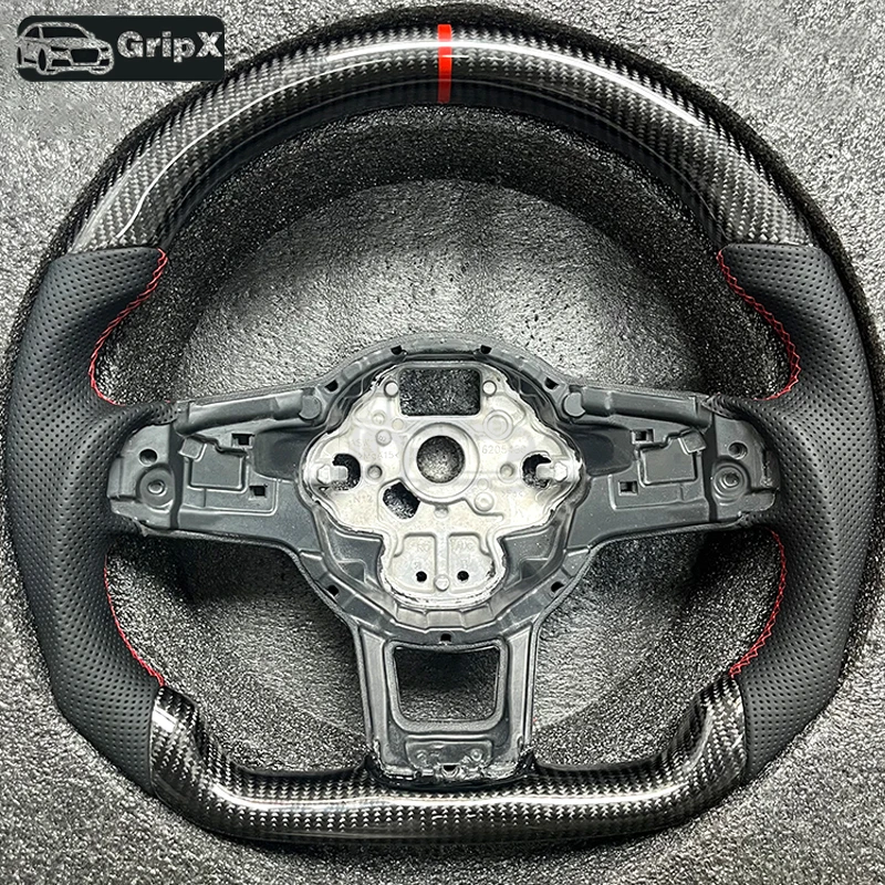 

Carbon Fiber Steering Wheel VW Golf GTI MK7 7.5 GTD GTE R 2013-2020 Polo GTI Tiguan Passat DSG leather，，OEM Fitment