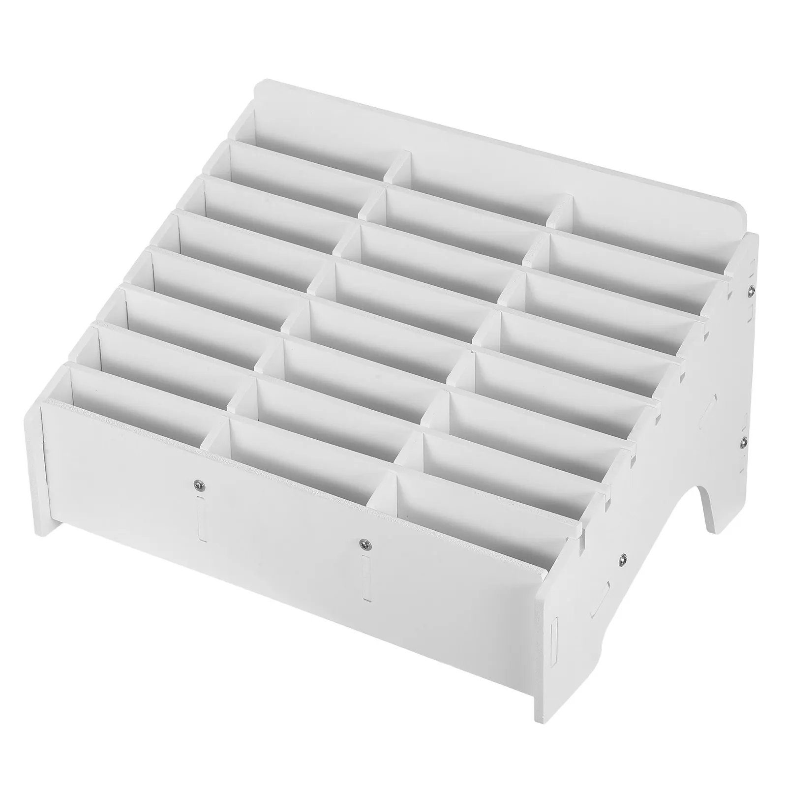 Desktop Phone Organizer Box 24 Slots Mobile Device Storage Cabinet for Classroom Office Meeting Room Rustic Wooden Phone Holder