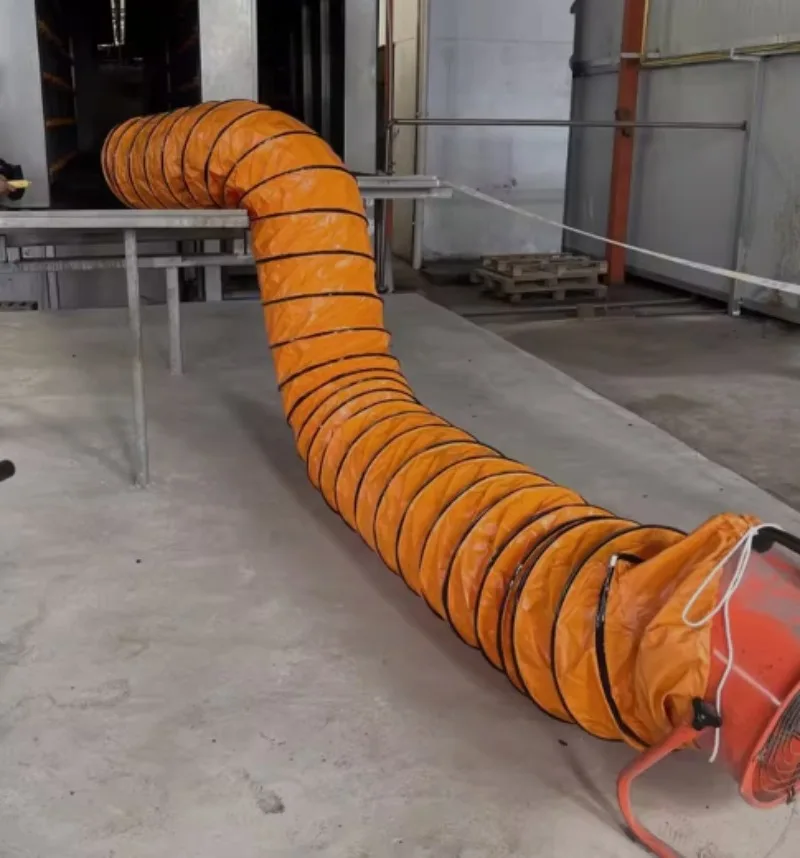 Flexible Air Duct Hose High Temp Ventilation Pipe Extendable Exhaust Tube for Fan Blower Mining Airflow Orange