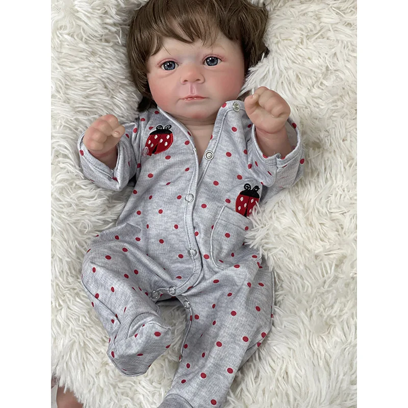 

45CM Reborn Felicia Baby Doll Cloth/Silicone Cuddly Body Multiple Layers Paint 3D Skin with Visbile Veins Collectible Art Doll