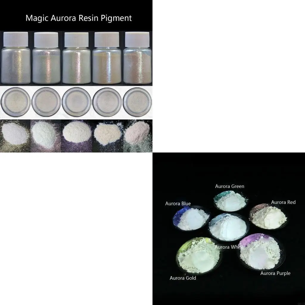 6 Color ColorShift Pearl Pigment for Aurora Resin Pigment Mica Polarized Diamond Pearlescent Pigment Kit Jewelry Making