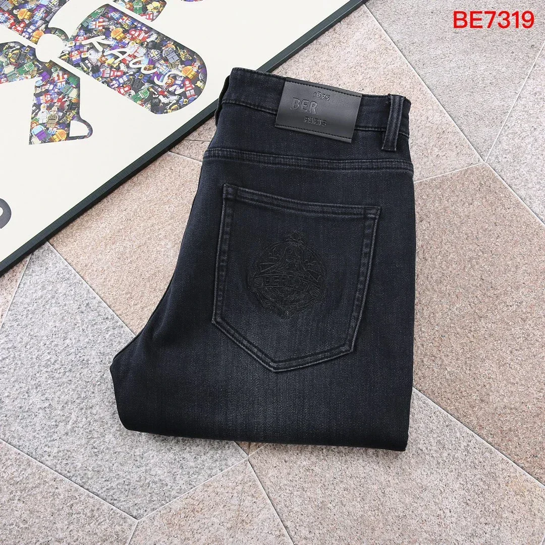 BLLIYOSS 1895Jeans Men 2024 Autumn Winter New comfortable casual elastic High Quality  Straight long pants Leather label