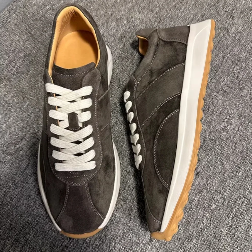 Handmade Hundred-Tier Retro Moral Training Shoes, Leather Casual Sports Sneakers, Lightweight Trendy Shoes