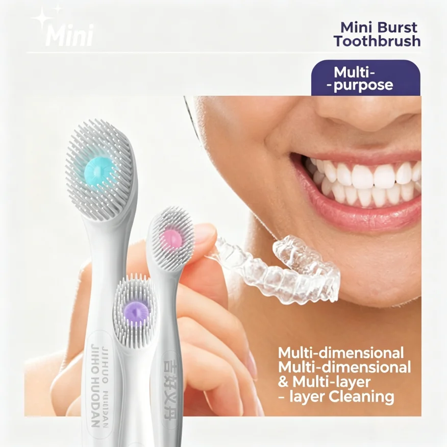 Water Saving Disposable Mini Travel Toothbrush, Built-in Toothpaste Fresh Breath Design, Independent Pack Oral Hygiene Supplies