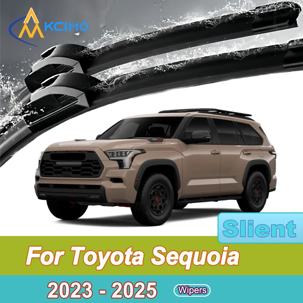 

2 Pack Silent Beam Wiper Blades For Toyota Sequoia XK80 2023-2025 Noiseless All-Weather Design Windshield Rain Brush Accessories