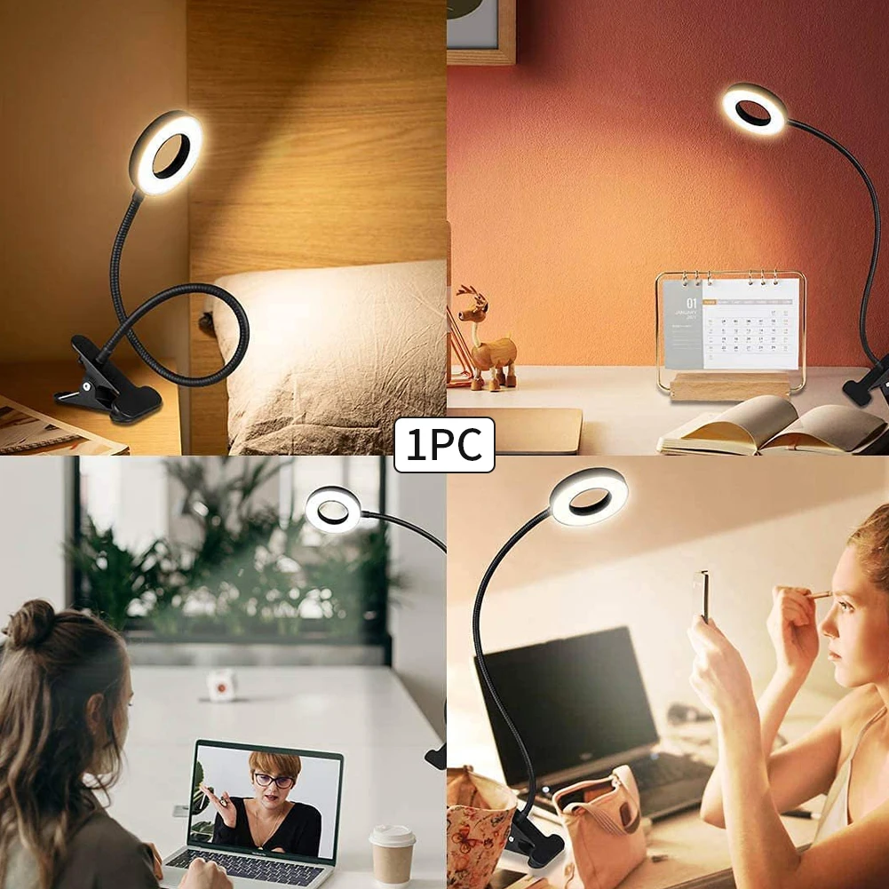 Flexible Gooseneck Eye Protection 360 Degree Rotatable Conference 10 Brightness Levels Reading Light 3 Modes Dimmable For Video