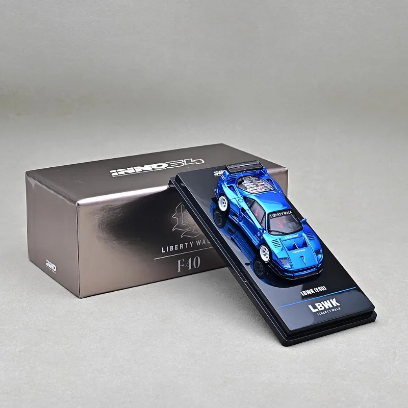 

In stock 1/64 LBWKF40 Chrome Black die-cast alloy car model, boys' toy, children's festival gift, adult decoration.