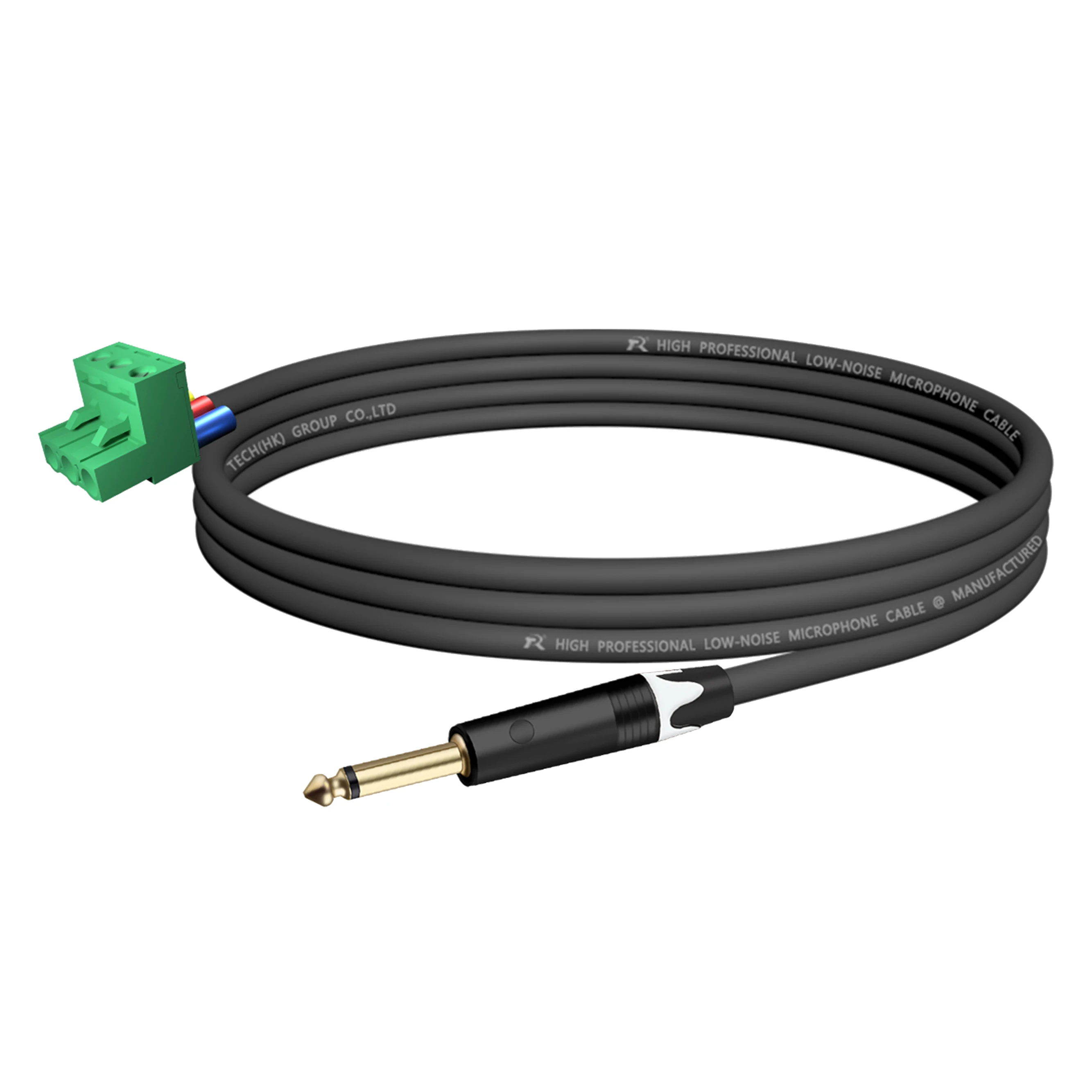 Phoenix Terminal Connector Audiokabel, 6,5 mm (1/4 Zoll) TS-Stecker auf 3-poliger 5,08 mm/0,2 Zoll Rastermaß PCB Phoenix, Mono-Audiokabel – Detail 10