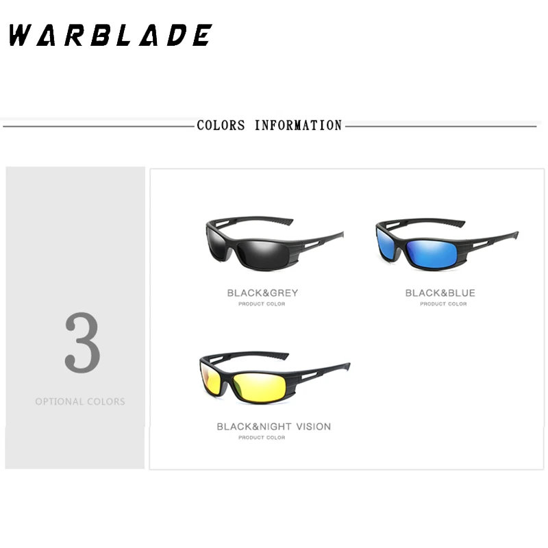 WarBLade الاستقطاب النظارات الشمسية للرجال النساء الفاخرة العلامة التجارية مصمم سائق السيارة نظارات الرؤية الليلية نظارات عالية الجودة Gafas