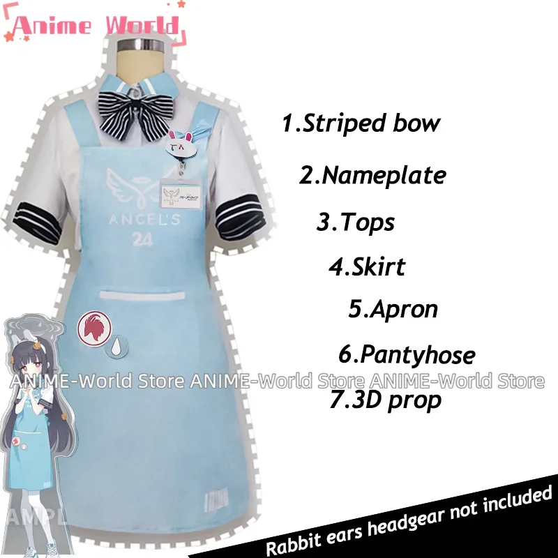 Game Blue Archive X Lawson Kasumizawa Miyu Sora Cosplay Costume Saki Work Clothe Uniform Halloween Carnival Party Christmas Prop